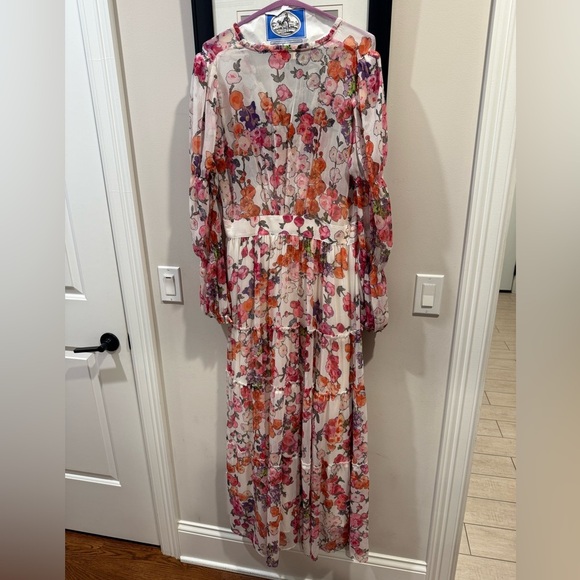 Bytimo XL Gathered floral print crepon maxi dress - Picture 6 of 8